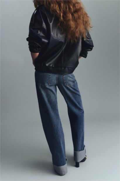 Straight Fit Wide Leg Normal Waist Long Jeans