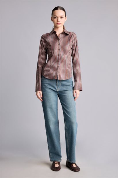 Comfort Straight Bilek Boyu Jean Pantolon