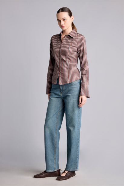 Comfort Straight Bilek Boyu Jean Pantolon
