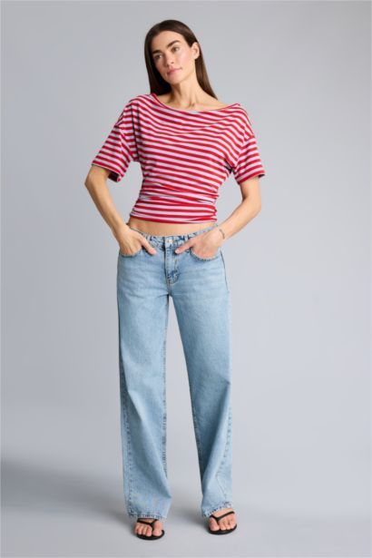 100% Cotton Low Waist Long Jeans