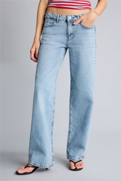 100% Cotton Low Waist Long Jeans