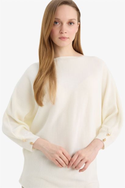 Boat Neck Knit Pullover