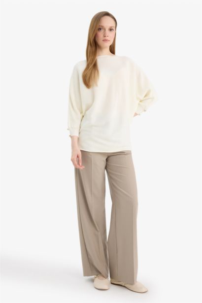 Boat Neck Knit Pullover