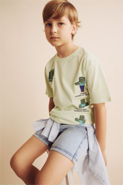 New Regular Fit Minecraft Licensed Short Sleeve T-Shirt