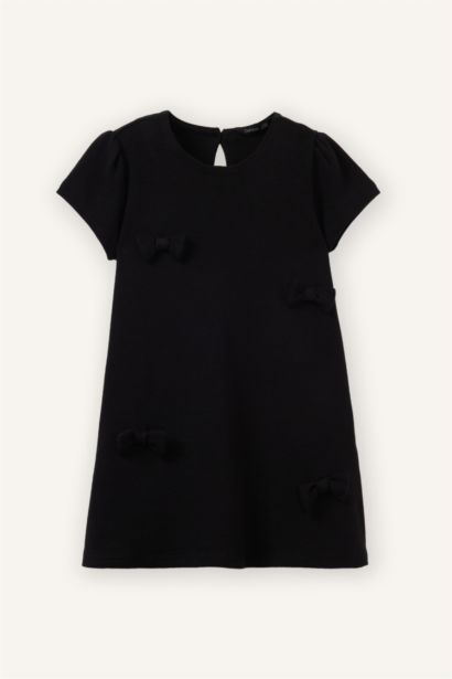 Сәби Қыз велосипед мойыны қысқа жеңді Трикотаж көйлек