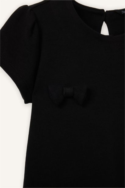 Сәби Қыз велосипед мойыны қысқа жеңді Трикотаж көйлек