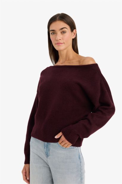 Regular Fit Strapless Knitwear Pullover