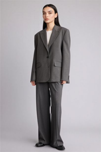 Oversize Fit Jacket Collar Blazer