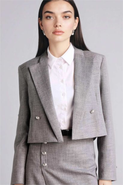 Boxy Fit Jacket Collar Blazer