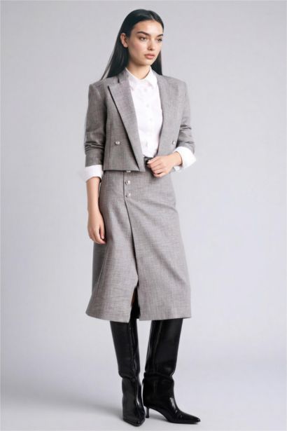 Boxy Fit Jacket Collar Blazer