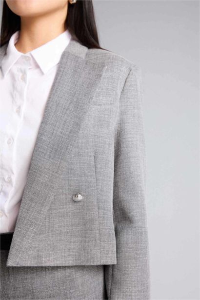 Boxy Fit Jacket Collar Blazer