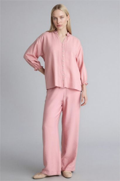 V Yaka Uzun Kollu Gömlek