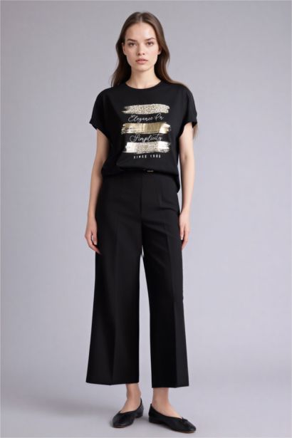 Relax Fit Crew Neck Animal Print T-Shirt