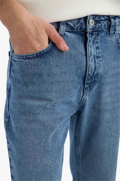 Soft Textured Straight Fit Jeans
