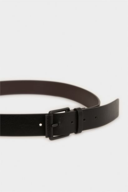 Man Double Sided Clasp Faux Leather