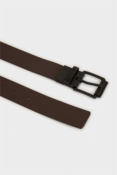 Man Double Sided Clasp Faux Leather