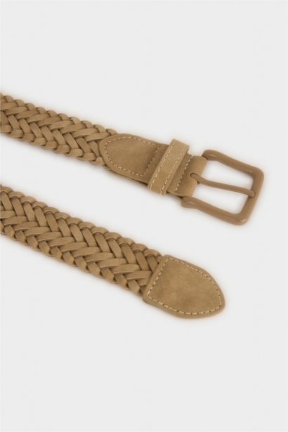 Man Rectangle Clasp Faux Leather