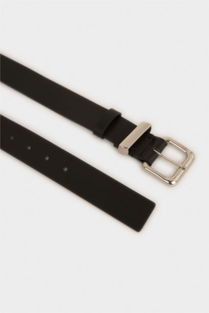 Man Rectangle Clasp Faux Leather