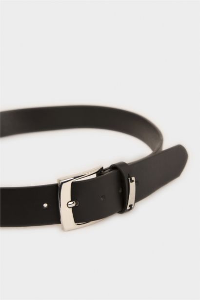 Man Rectangle Clasp Faux Leather