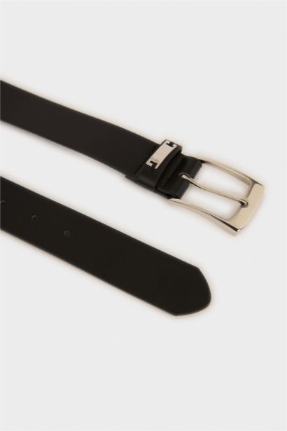 Man Rectangle Clasp Faux Leather