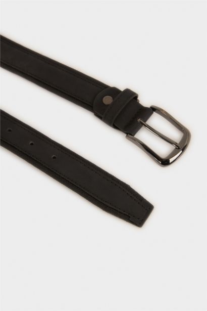 Man Rectangle Clasp Faux Leather
