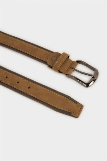 Man Rectangle Clasp Faux Leather