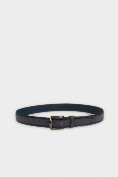Man Rectangle Clasp Faux Leather