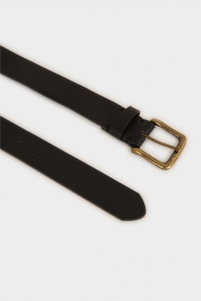 Man Rectangle Clasp Faux Leather