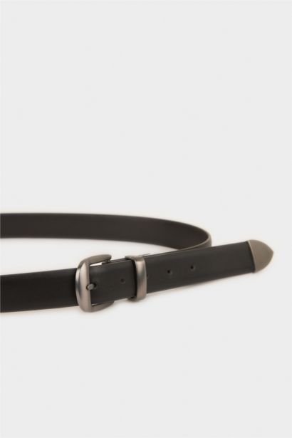 Man Rectangle Clasp Faux Leather
