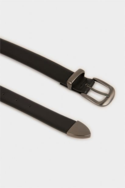 Man Rectangle Clasp Faux Leather