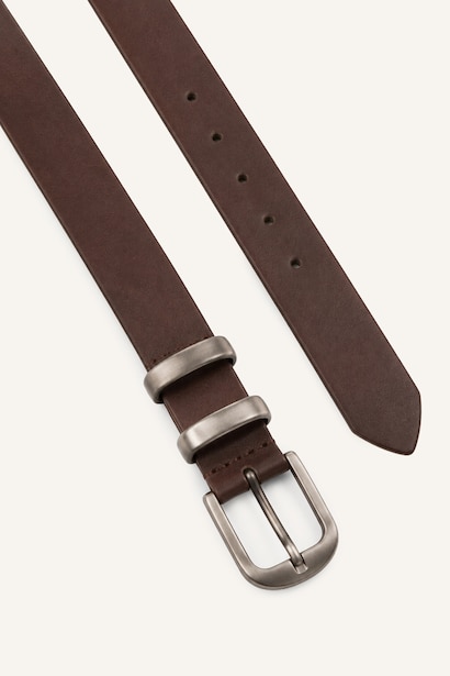Man Rectangular Buckle Faux Leather Casual Belt