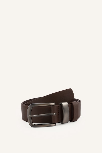 Man Rectangular Buckle Faux Leather Casual Belt