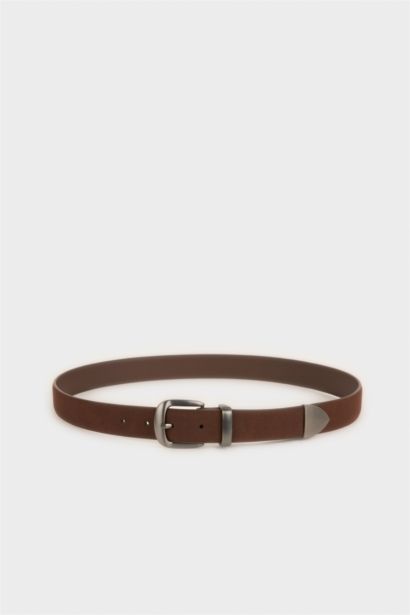 Man Rectangle Clasp Faux Leather