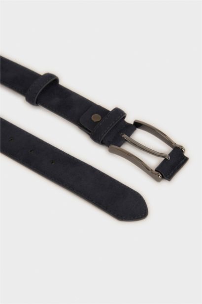 Man Rectangle Clasp Faux Leather