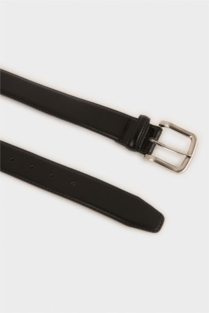 Erkek Dikdörtgen Toka Suni Deri Klasik Kemer