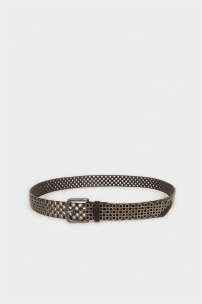 Erkek Dikdörtgen Toka Suni Deri Günlük Kemer