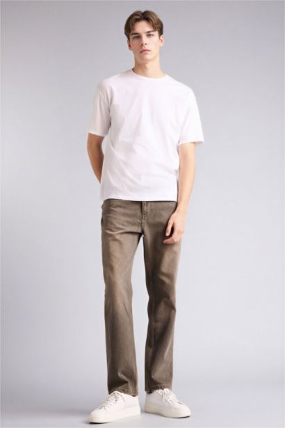 Yumuşak Dokulu Straight Fit Jean Pantolon