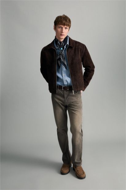 Jean droit texture douce