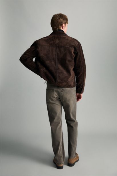 Jean droit texture douce