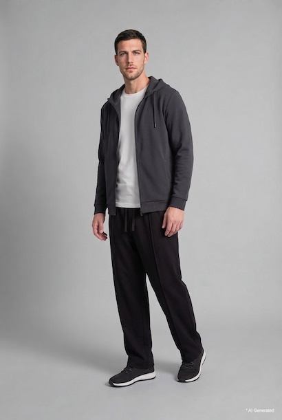 Regular Fit Cotton Zip-Up Hoodie