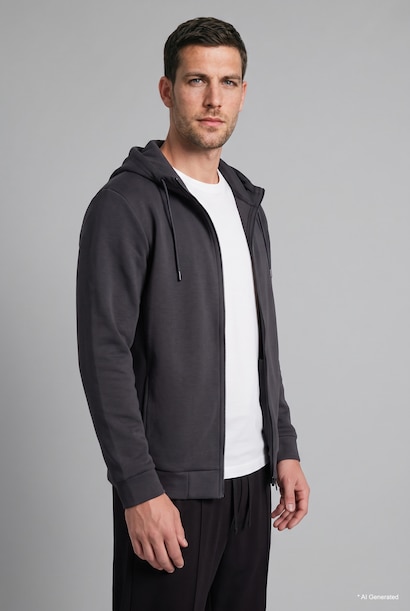 Regular Fit Cotton Zip-Up Hoodie