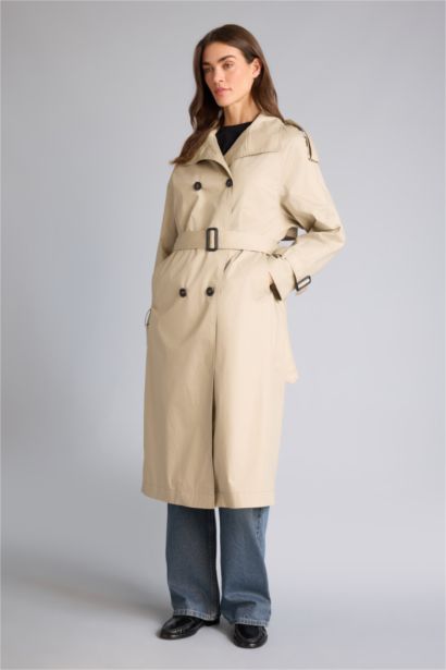 Regular Fit Cotton Lined Twill Trenchcoat