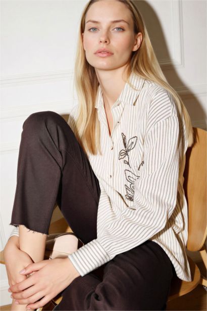 Relax Fit Stripped Long Sleeve Shirt