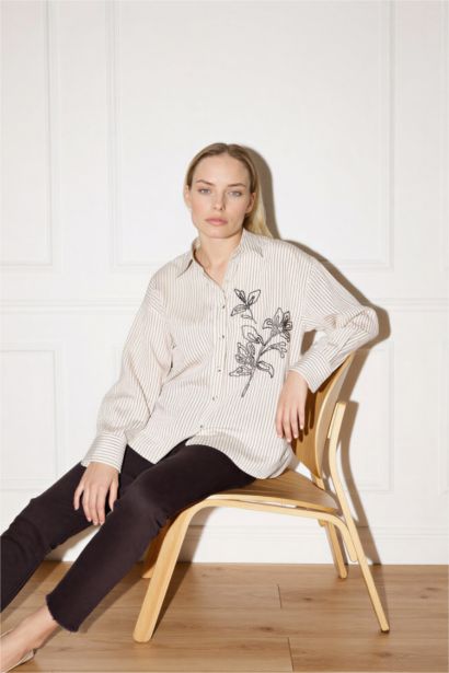 Relax Fit Stripped Long Sleeve Shirt