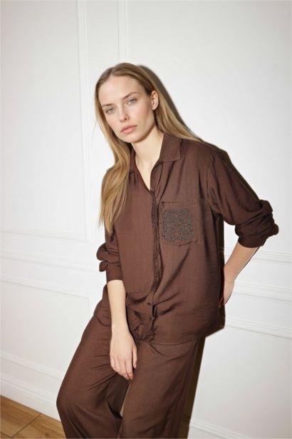 Relax Fıt Krinkıl Kumaş Gömlek