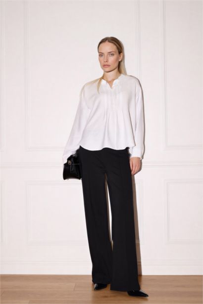 Relax Fit Shirt Collar Long Sleeve Shirt