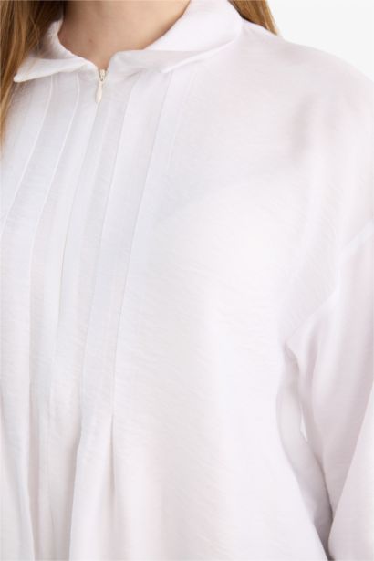 Relax Fit Shirt Collar Long Sleeve Shirt