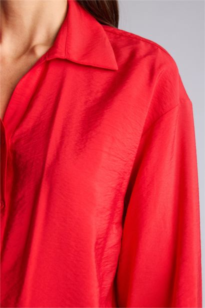 Relax Fit Shirt Collar Long Sleeve Shirt