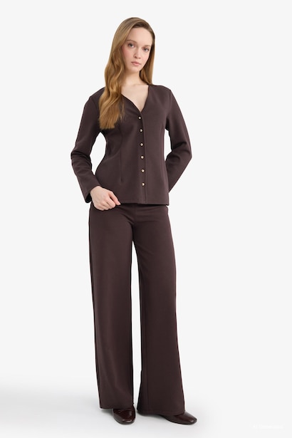 Straight Wide Leg Trousers