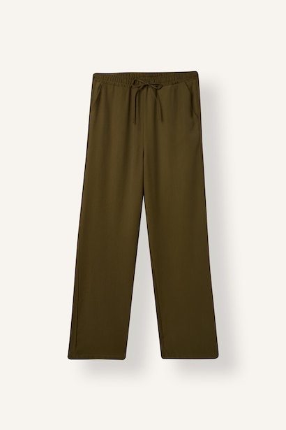 Straight Fit Wide Leg Trousers